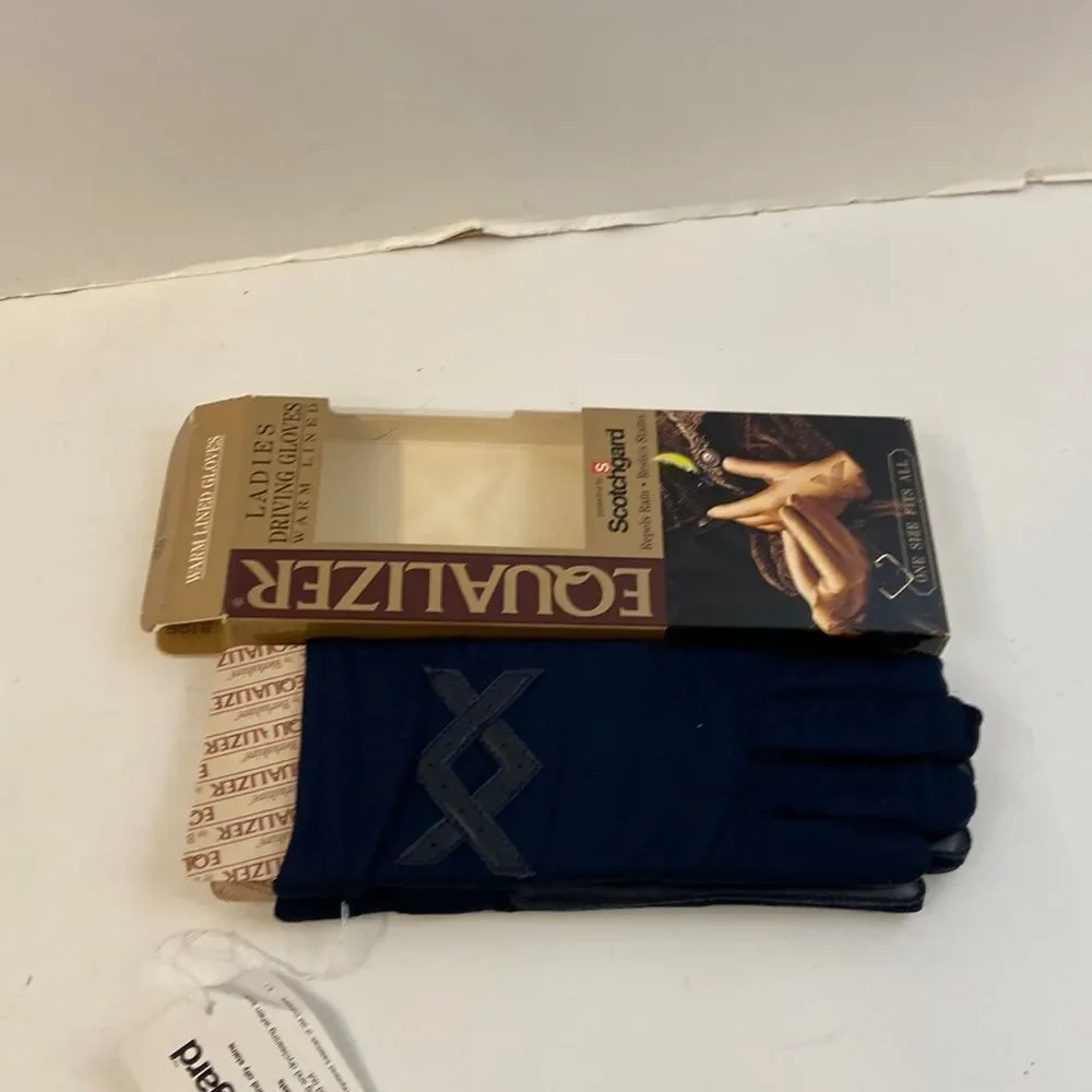 Vintage new stock equalizer Berkshire‎ black gloves scotch guard stretch